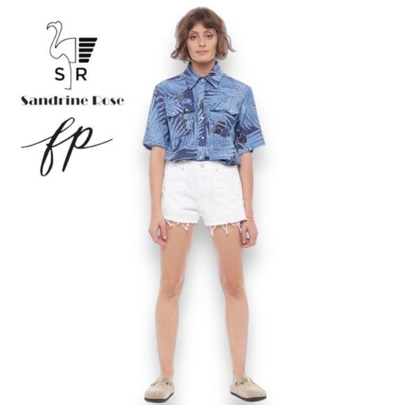 Free People x Sandrine Rose Bali Top Women’s Short Sleeve Shirt sz M - Picture 1 of 8